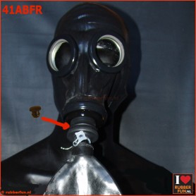 Full black rebreather gas mask - plug