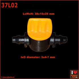 Stopcock - black - type 2 orange top - rubberfun.nl [art.no. 37L02]