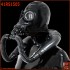 Special deluxe gas mask rebreather set with open face hood and neck smell bag respirator