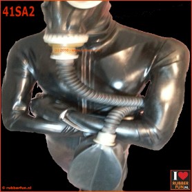 GP5 gas mask rebreather set 2 - black mask + bag and fixed hose
