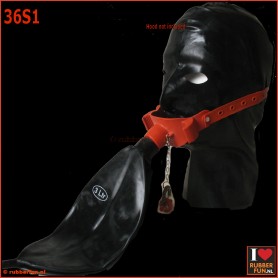 Medical gag mask rebreather set 1 - mouth gag+bag - rubberfun.nl [art.no. 36S1]