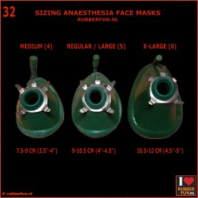Anaesthesia face mask - med.green sizes 4-5-6 - rubberfun.nl [art.no. 32G]