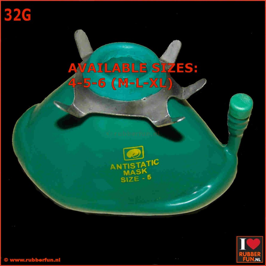 Anaesthesia face mask - med.green sizes 4-5-6 - rubberfun.nl [art.no. 32G]