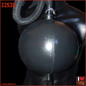 Deluxe anaesthesia mask set 3 with hose, bag and double air flow controller - rubberfun.nl [art.no. 32S3D]