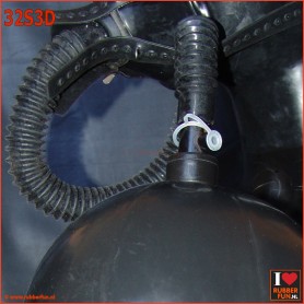 Deluxe anaesthesia mask set 3 with hose, bag and double air flow controller - rubberfun.nl [art.no. 32S3D]