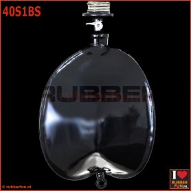 Gas mask rebreather bag set 1 with detachable straight connector - rubberfun.nl [art.no. 40GS1BS]