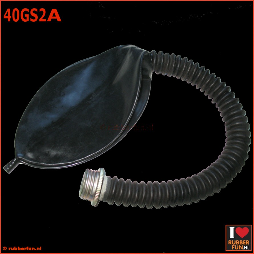 Gas mask rebreather bag set 2A with fixed 50 cm hose - rubberfun.nl [art.no. 40GS2A]