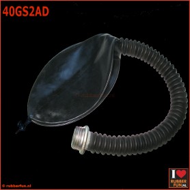 Deluxe gas mask rebreather bag set 2AD with fixed 50 cm hose - rubberfun.nl [art.no. 40GS2AD]