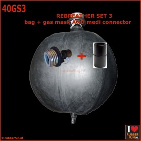 Rebreather bag set 3 - 2-in-1 gas mask and anaesthesia mask - rubberfun.nl [40GS3]