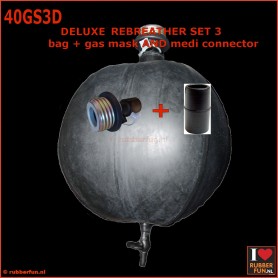 Deluxe 2-in-1 rebreather bag set for gas mask and anaesthesia mask - rubberfun.nl [art.no. 40GS13D]
