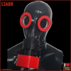 Aroma sniff box for gas masks - black red yellow - rubberfun.nl [art.no. 13AB]