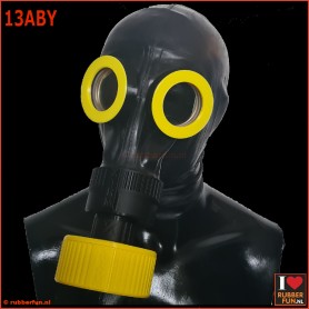 Aroma sniff box for gas masks - black red yellow - rubberfun.nl [art.no. 13AB]