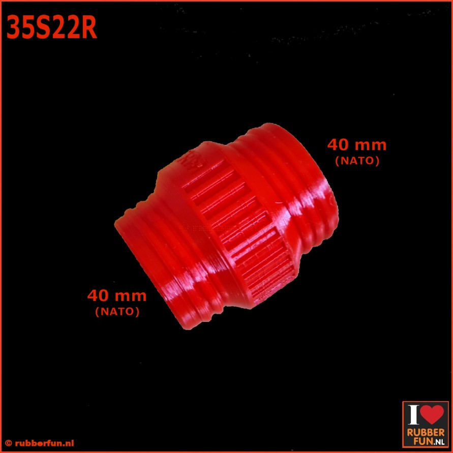 Connector for gas mask F to gas mask F - straight - XTRM - red