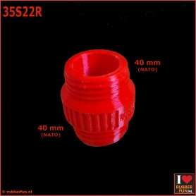 Connector for gas mask F to gas mask F - straight - XTRM - red