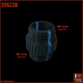 Connector for gas mask F to gas mask F - straight - XTRM - black