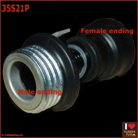 Gas mask connector - straight - male to female vice versa, with airplug