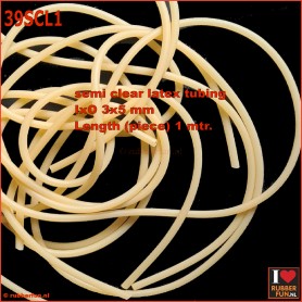 Latex tubing - semi clear - rubberfun.nl - art.no. 39SCL