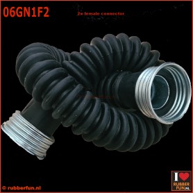 06GN1F2 - gas mask hose 50 cm - 2x female connector - rubberfun.nl