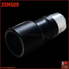 Medical connector - straight - 22M-22M-black - rubberfun.nl - art.no. 35MS09