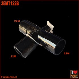 Medical connector - T-type - 22M-22F-22M - black