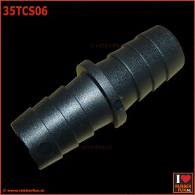 Tube connector - straight - IxO 15.0 x 19.0 mm - L 66 mm - art.no. 35TCS06 - rubberfun.nl