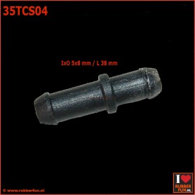 Connector - straight - IxO 5.0 x 8.0 mm - L 3.8 cm - black