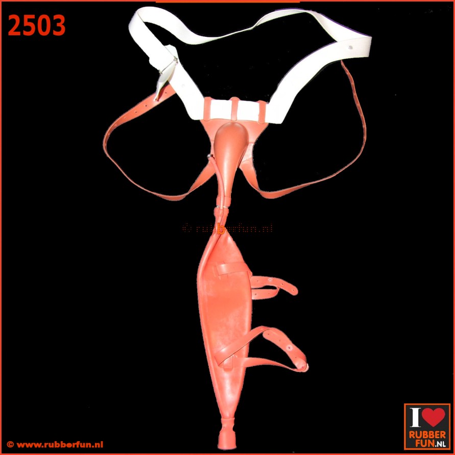 Urinal collector set - coverall with leg bag - red rubber