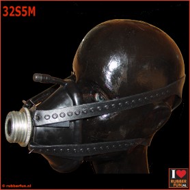 Medical anesthesia face mask set with detachable connector for gas mask rebreather bag - set 32S5 - rubberfun.nl
