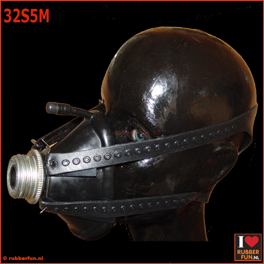 Medical anesthesia face mask set with detachable connector for gas mask rebreather bag - set 32S5 - rubberfun.nl