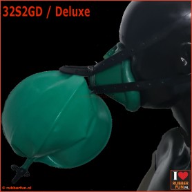 Deluxe anesthesia mask - set 2GD (mask, straps + re-breather bag with airflow controller) - med. green