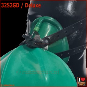 Deluxe anesthesia mask - set 2GD (mask, straps + re-breather bag with airflow controller) - med. green