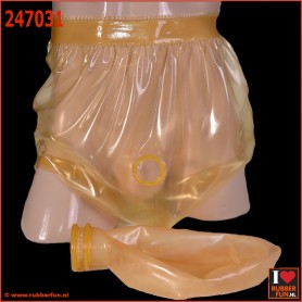 Latex rubber nappy pants with urinal bag