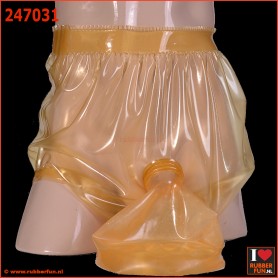 Latex rubber urinary nappy pants with leg bag - rubberfun.nl - art.no 24-7031