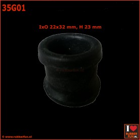 Adapter - straight - IDxOD 22x32 mm , length 23 mm - rubberfun.nl - art.no. 35G01