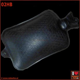 Black rubber hot water bottle