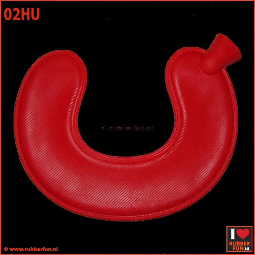 Rubber hot water bottle hospital red