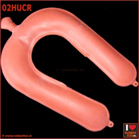 Red rubber hot water bottle - U-shape - clinical red - art.no 02HUCR - rubberfun.nl