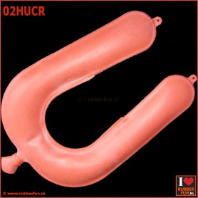Red rubber hot water bottle - U-shape - clinical red - art.no 02HUCR - rubberfun.nl