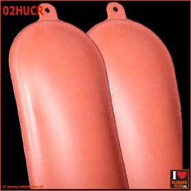 Red rubber hot water bottle - U-shape - clinical red - art.no 02HUCR - rubberfun.nl
