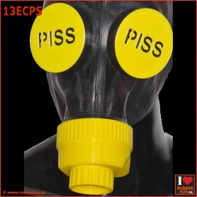 Eye caps PISS for gas mask - rubberfun.nl - art.no. 13ECUY