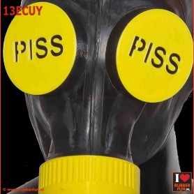 Eye caps PISS for gas mask - rubberfun.nl - art.no. 13ECUY