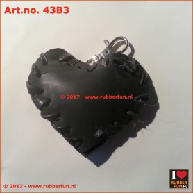 Recycled rubber key chain heart