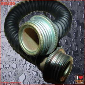 Gas mask hose - 2x male connector