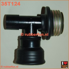 35T124 - T-connector gas mask - medical. Gas mask F - gas mask M - medical 22M