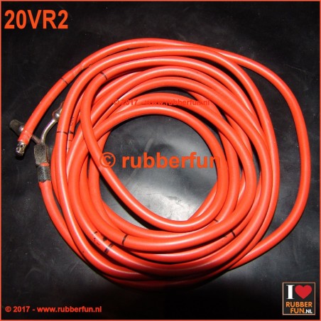 Vintage red rubber enema tube - XL-length - Rüsch - 315 cm - FG16