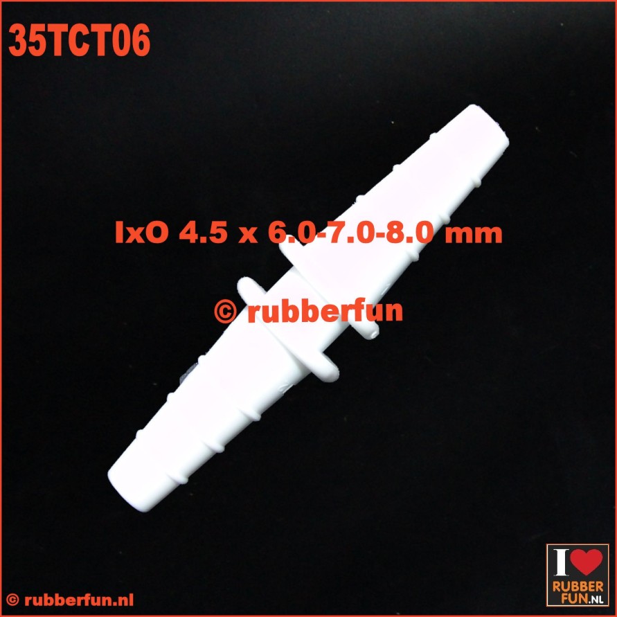 35TCT06 -connector - straight - barbed - 3-in-1 - IxO 3.5 x 6-7-8 mm
