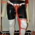 Urinal collector set - coverall with leg bag - red rubber