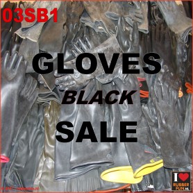 SALE - Rubber gloves - black - short (15-40 cm) 