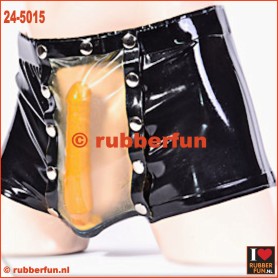 24-5015B - latex rubber codpiece pants - black