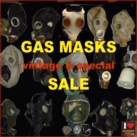 Gas masks - one offs - from WO1 till recent - art.no 42X - rubberfun.nl